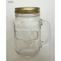 16oz / 500ml glass mason jar with lid and straw