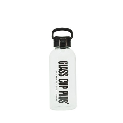 Custom 1000ml Clear Borosilicate Glass Sport Water Bottles With Stainless Steel Infuser And Plastic Lid