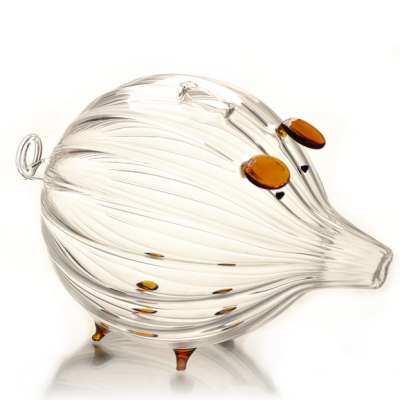 Cute Design Transparent Glass Coin Bank Piggy Money Saving Box Bank