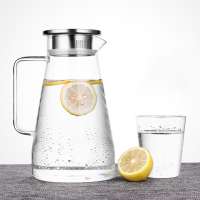 Hot/Cold Water Jug, Juice and Iced Tea Beverage Carafe Glass Water Pitcher